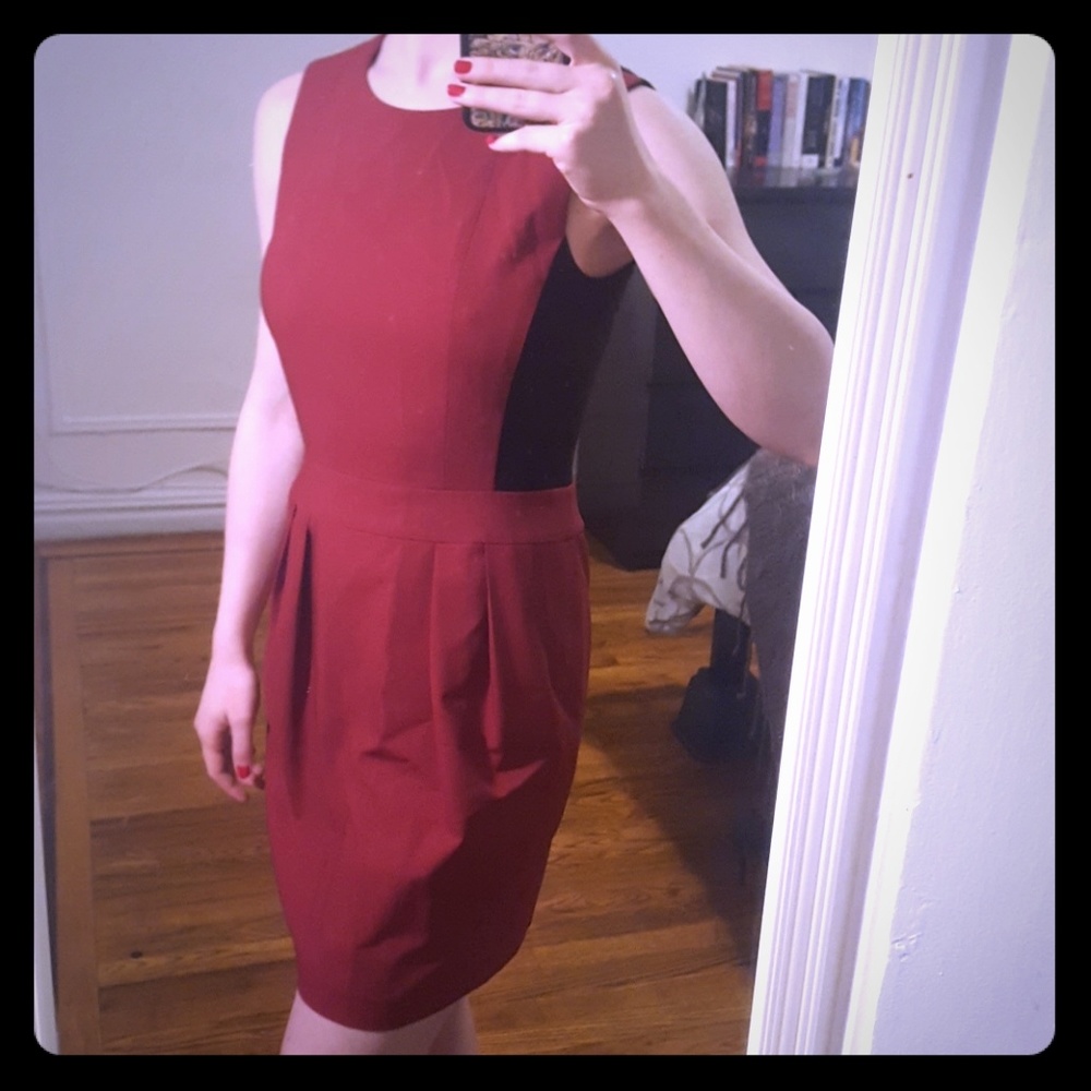 Theory Red/Black Sheath Dress